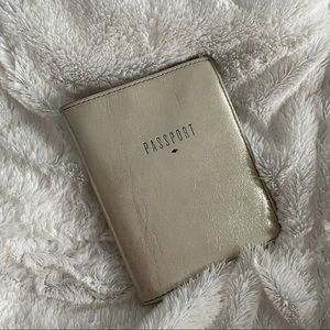 Fossil Gold Passport Wallet Clutch / Holder / Case